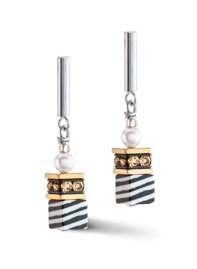 Coeur de Lion GeoCUBE® Fusion Festive earrings tricolour 4086/21-1633