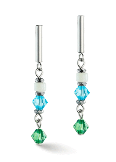Coeur de Lion Princess Shape Mix earrings mint green 4239/21-0522