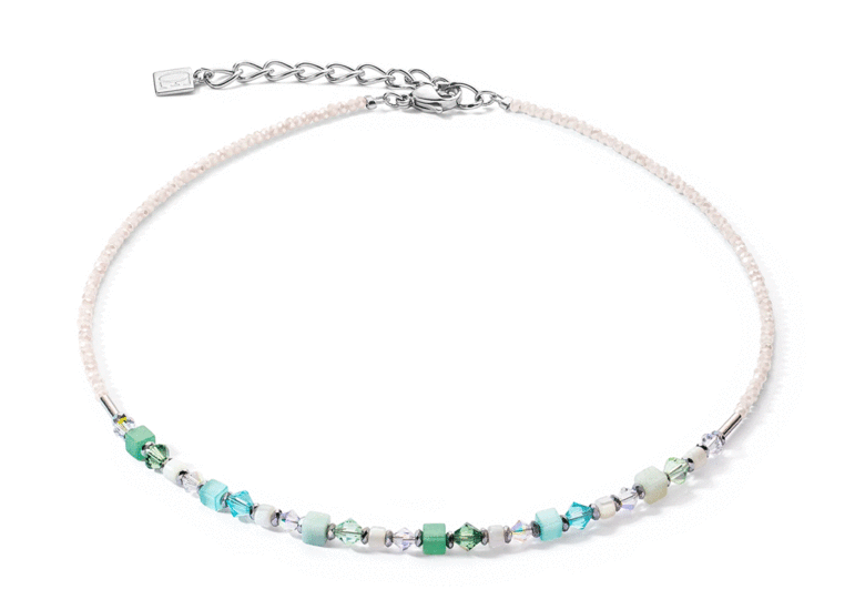 Coeur de Lion Princess Shape Mix Necklace Mint Green 4239/10-0522