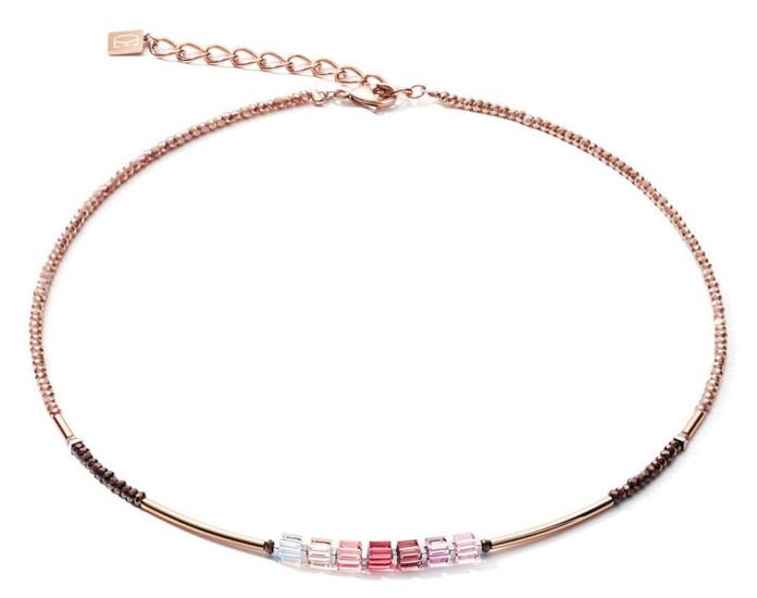 Coeur de Lion Necklace GeoCUBE® shades of pink-lilac 5027/10-1927