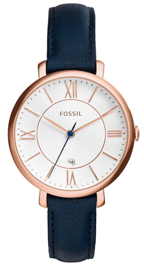FOSSIL Jacqueline Navy Leather Watch ES3843
