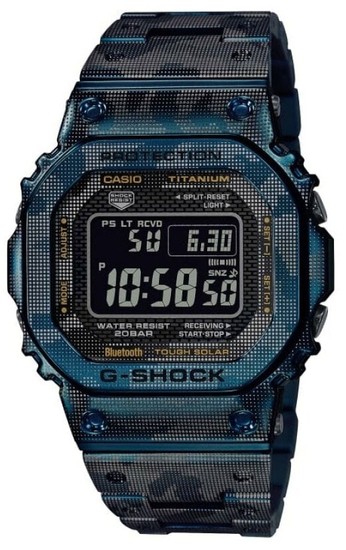 CASIO G-SHOCK G-SPECIAL GMW-B5000TCF-2ER TITANIUM BLUE IP CAMOUFLAGE LIMITED EDITION