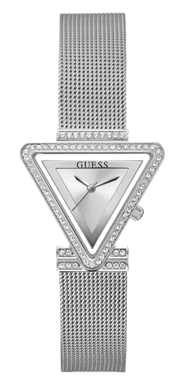 GUESS SILVER TONE CASE SILVER TONE STAINLESS STEEL/MESH WATCH GW0508L1