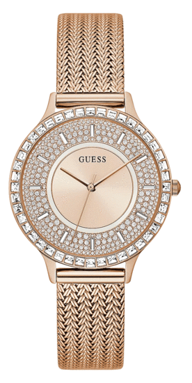 GUESS ROSE GOLD TONE CASE ROSE GOLD TONE STAINLESS STEEL WATCH GW0402L3