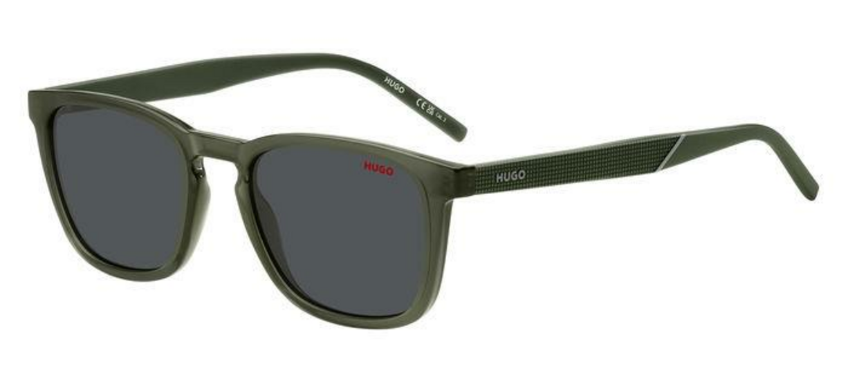HUGO BOSS GREEN SUNGLASSES WITH PATTERNED TEMPLES HG1306/S 1ED/IR