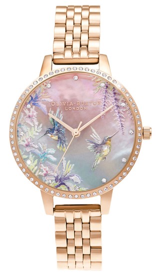 Olivia Burton Sparkle Hummingbird Rose Gold Bracelet Watch OB16PP60