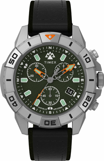 TIMEX EXPEDITION NORTH RIDGE CHRONOGRAPH 42MM ECO-FRIENDLY LEATHER STRAP WATCH TW2W16100