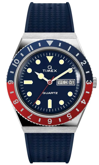 Q Timex 38mm Synthetic Rubber Strap Watch TW2V32100