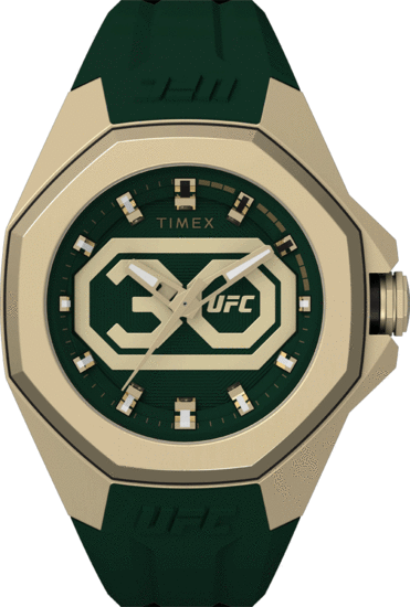 TIMEX UFC Pro 30th Anniversary Green Silicone Strap Watch TW2V90100