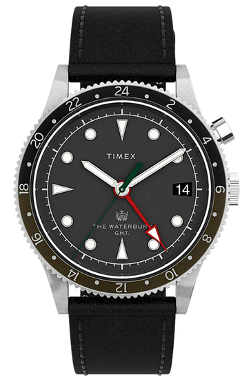 TIMEX Waterbury Traditional GMT 39mm Leather Strap Watch TW2V28700