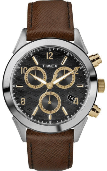 TIMEX Torrington Chronograph 40mm Leather Strap Watch TW2R90800