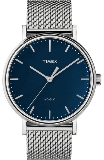 TIMEX Fairfield 41mm Stainless Steel Mesh Band Watch TW2T37500