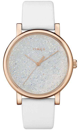 TIMEX Crystal Opulence With Swarovski® Crystals 38mm Leather Strap Watch TW2R95000