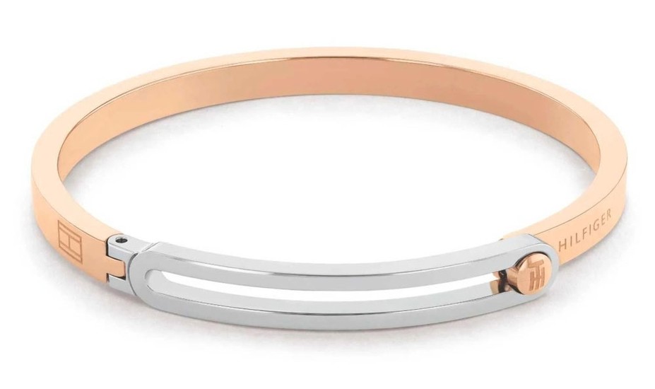TOMMY HILFIGER CARNATION GOLD-PLATED TWO-TONE BANGLE 2780534