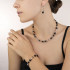 Coeur de Lion GeoCUBE® Necklace onyx black-rose gold 4018/10-1300