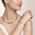 Coeur de Lion Necklace GeoCUBE® colour couple blue-brown-olive 5020/10-0750