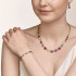Coeur de Lion Necklace GeoCUBE® Big Kristall Pavé Cube, Edelsteine & Edelstahl roségold multicolor gemstone 5058/10-1561
