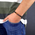 BLACK BROWN LEATHER BRACELET WITH LAVA STONE AND TIGER´S EYE BY MENVARD MV1047
